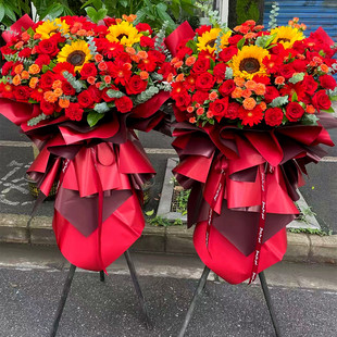 杭州开业花篮新店开张乔迁商务庆典演出三脚架鲜花篮同城速递上门