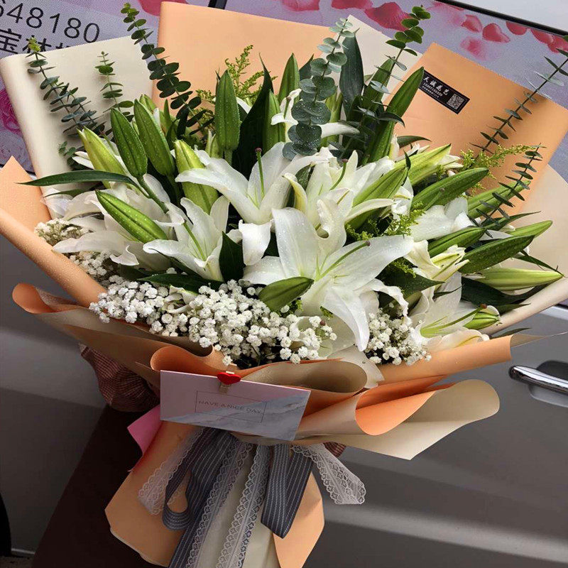 杭州鲜花速递同城配送生日鲜花滨江萧山下沙余杭临安香水百合花