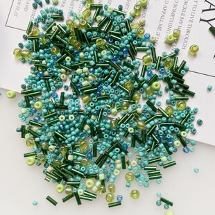 50克灌银米珠玻璃管混装 辅料 DIY手工饰品材料婚纱礼服流苏服装