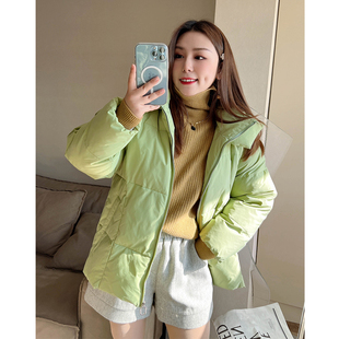 vogana戛纳家大码 原创韩国休闲减龄外套冬纯色宽松连帽保暖棉服