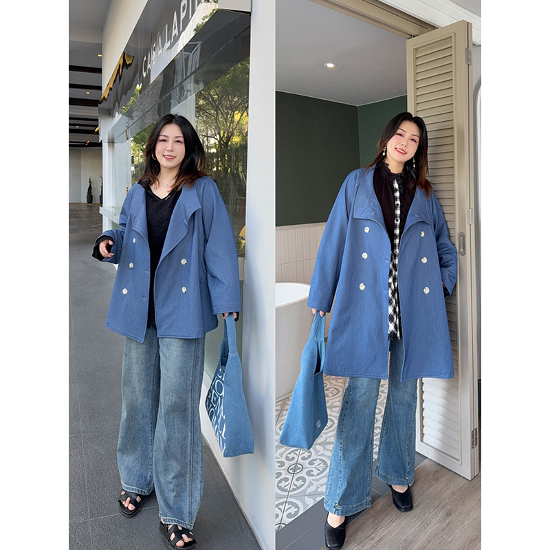 风衣外套独特领休闲松弛感显瘦