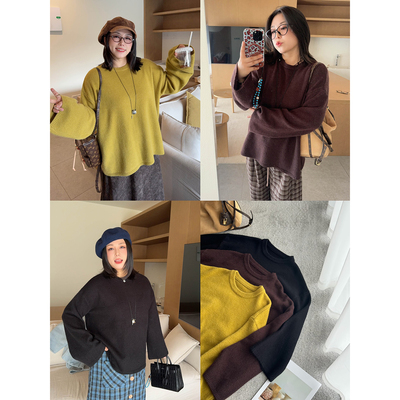 VOGANA戛纳家大码女装ROW系北欧極简风软糯温暖质感宽松套头毛衣