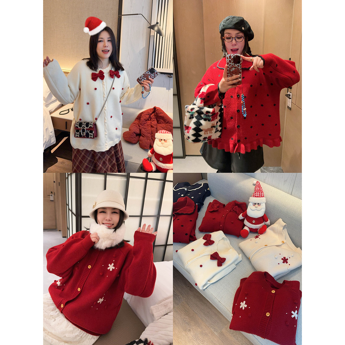 VOGANA戛纳家大码女装圣诞跨年上衣韩系减龄博主穿搭宽松显瘦毛衣,女装/女士精品,大码内搭,淘宝优惠券,粉丝福利购,淘宝优惠卷