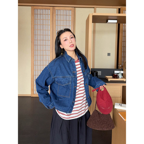 【8/13晚八点开售】维港女孩复古率性休闲松弛宽松显瘦牛仔外套
