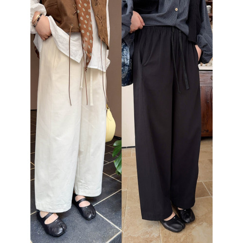 VOGANA戛纳家大码女装ins博主日常休闲裤高腰遮胯显瘦宽松直筒裤