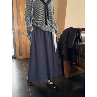 VOGANA戛纳家大码 盐系老钱风休闲遮肉遮胯牛仔半身裙赠丝巾 女装