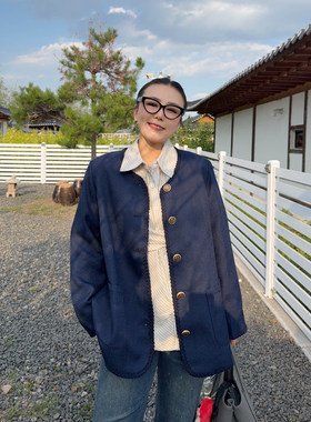 VOGANA戛纳家大码女装微胖mm上衣女200斤宽松显瘦高级气质外套秋