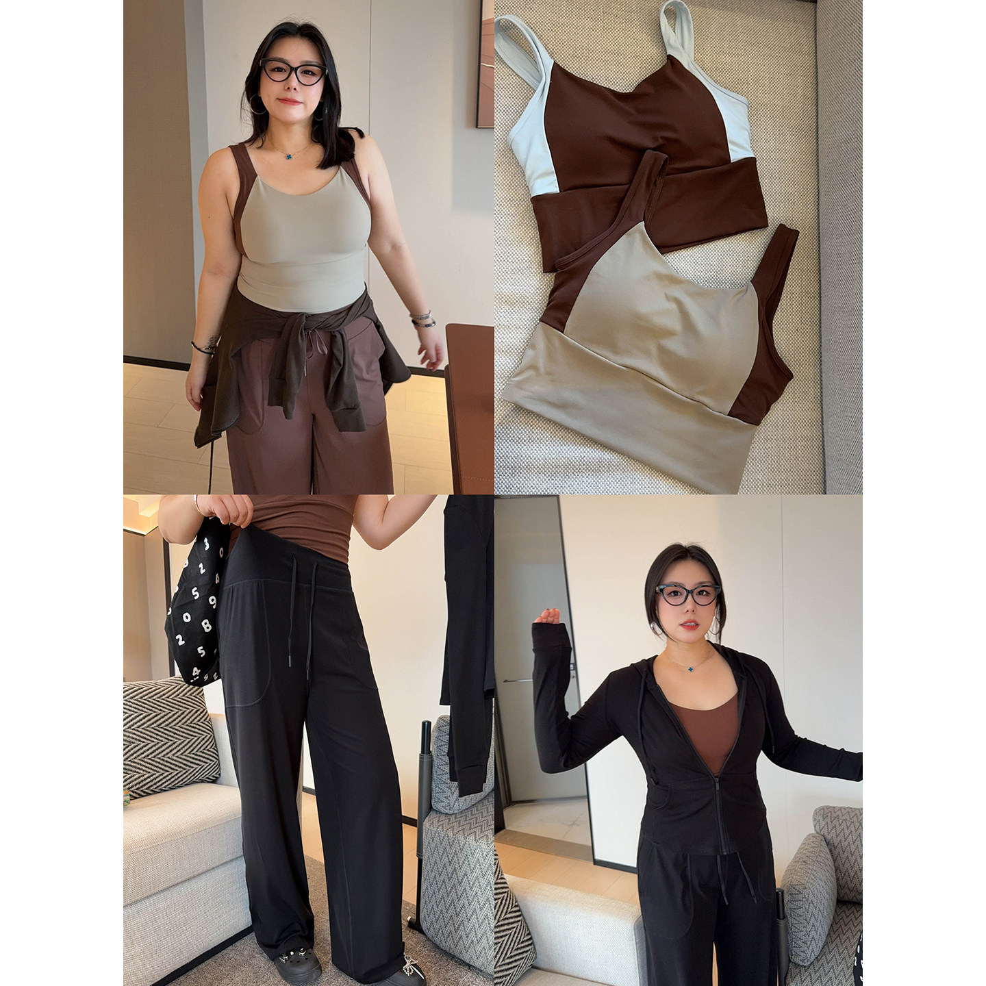 VOGANA戛纳家大码女装纸片人三件套装运动休闲收腰开衫运动裤背心,女装/女士精品,大码套装,淘宝优惠券,粉丝福利购,淘宝优惠卷