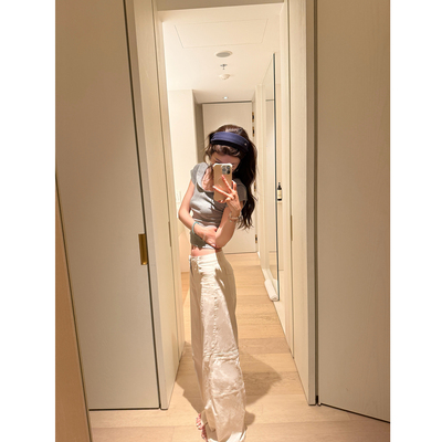 ASHENONLINE 舒适本命！骨白色工装裤夏百搭显瘦直筒阔腿休闲裤女
