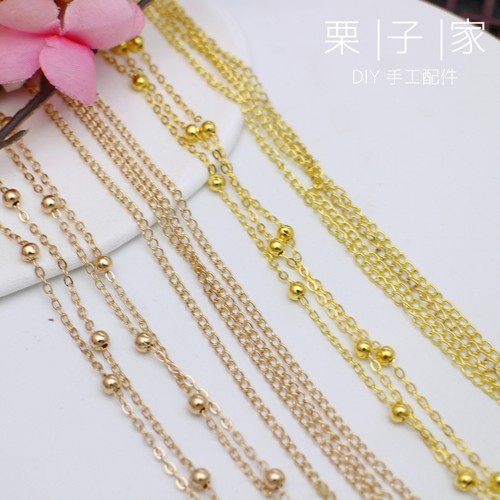 diy饰品配件2mm铜包压扁团扇金珠