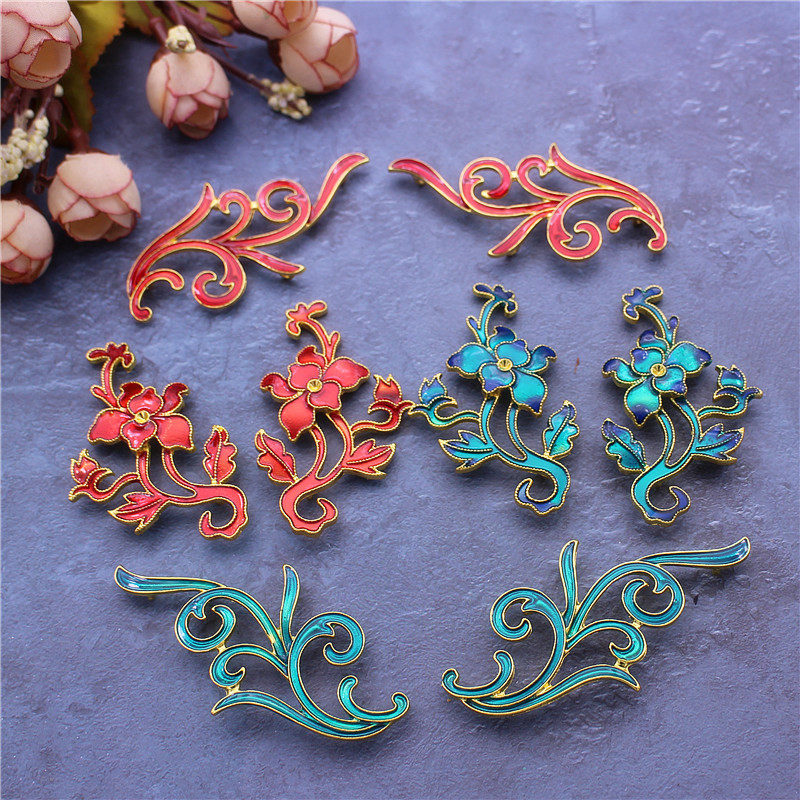 diy镀金滴油景泰蓝树枝茶杯花朵