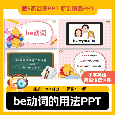 肥E家· be动词语法课件ppt否定句一般疑问句趣味游戏动画触发器