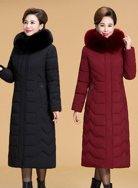女中长款过膝冬季加厚羽绒棉服