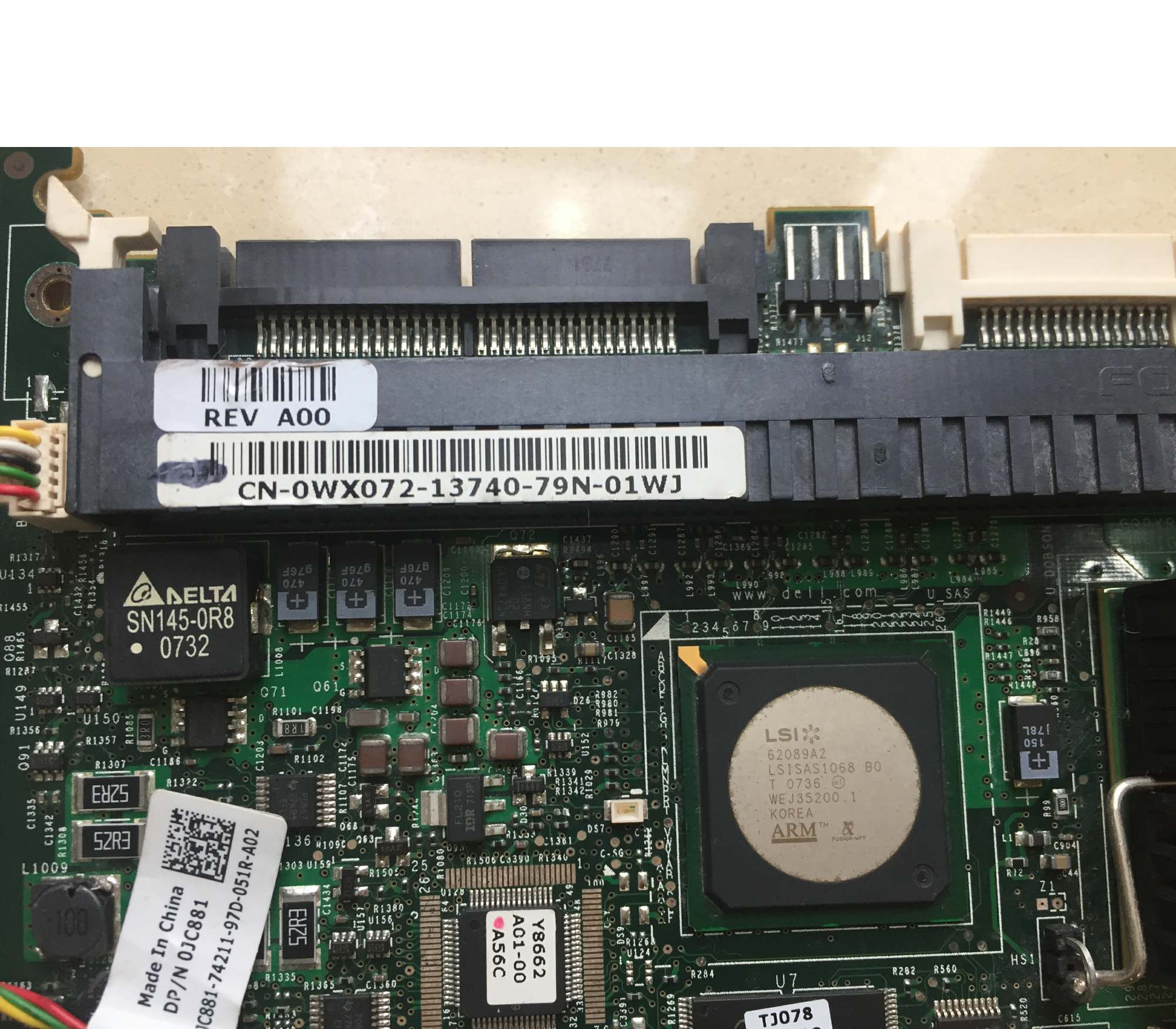 Dell WX072 0WX072 PE1950 PE2950 PERC 5I PCIe SAS RAID卡