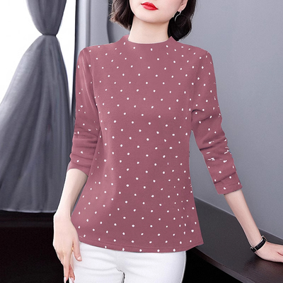 德绒打底衫女装2025春秋冬新款半高领长袖t恤大码宽松保暖上衣服