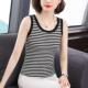 上衣女士打底衫 大码 外穿无袖 t恤内搭短款 条纹吊带背心女夏季 新款