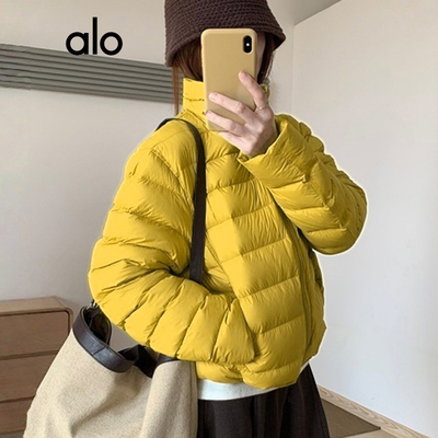 alo立领排骨羽绒服女冬季短款2025新款90白鸭绒泡芙云感小个外套