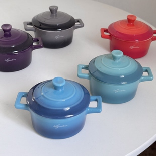 外贸尾货陶瓷釉下彩小烤碗迷你甜品盅烘焙鸡蛋羹小碗宝宝碗250ml