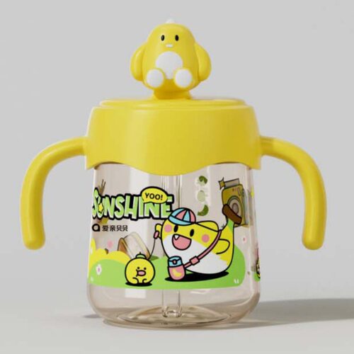 PPSU儿童牛奶杯1-2-3岁以上水杯吸管杯宝宝喝奶瓶刻度直饮杯300ml
