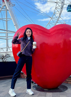 网红大型玻璃纤维爱心户外摆件商场风景区海边拍照打卡装饰发光雕