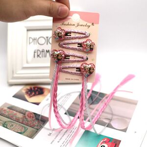 小女孩夹子头饰小辫子发夹花儿童爱莎发饰可爱假发辫冰雪公主发卡