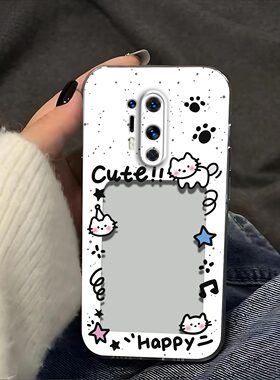 猫抓相框放照片适用于一加8Pro手机壳OnePlus镜头全包IN2020防摔硅胶软壳高级感1+8 Pro保护套小卡新款手机套