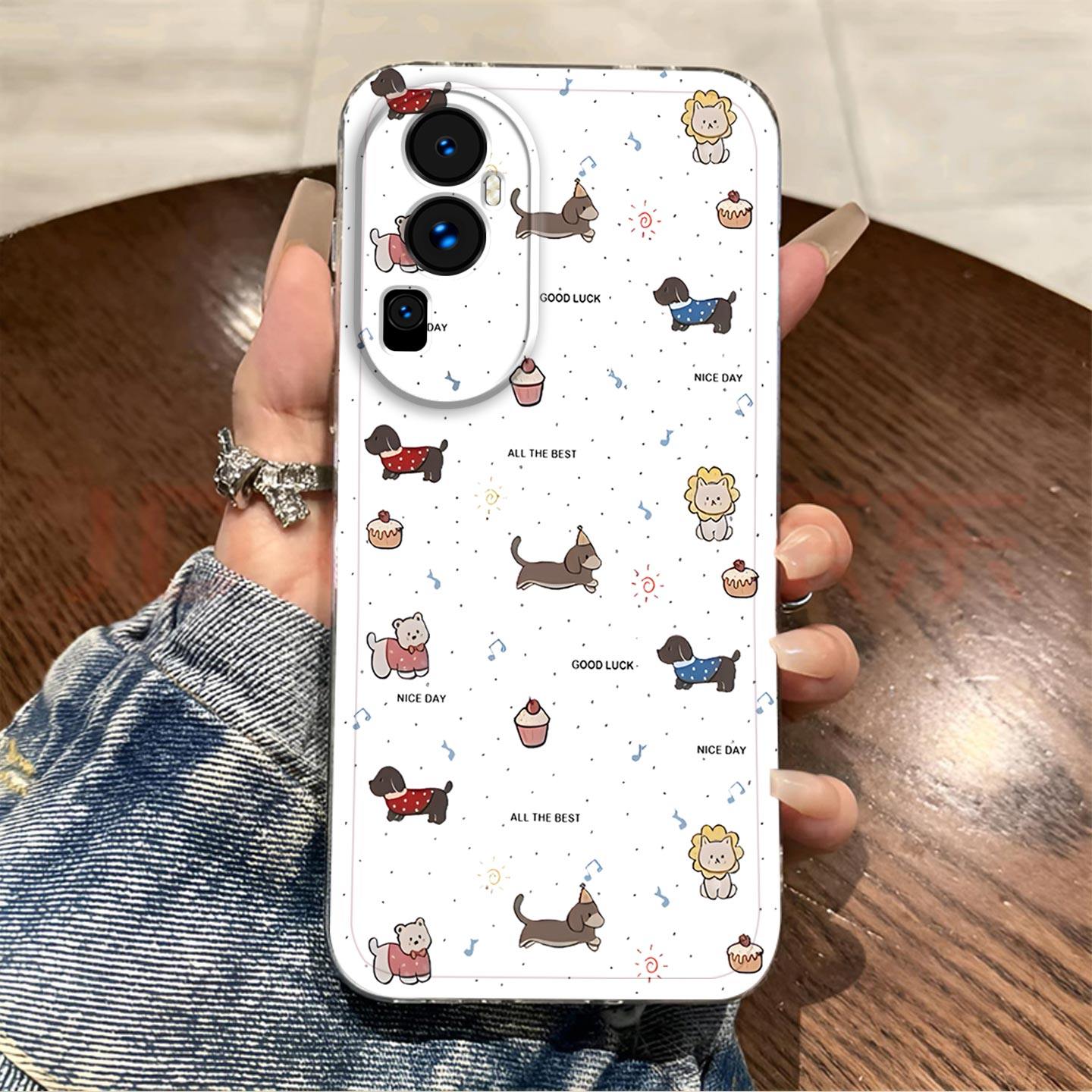 适用OPPO Reno10Pro手机壳Reno10Pro+镜头全包简约防摔可爱小狗狗硅胶软壳PHV110高级感保护套PHU110创意新款