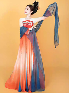 夏辉同款古典舞蹈服古装汉服襦裙汉服飘逸大袖衫大唐夜宴演出服装