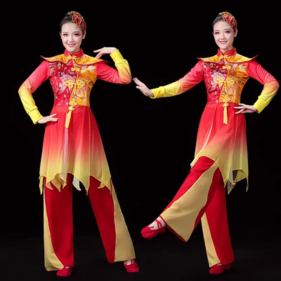 2025新款成人打鼓演出服装女男喜庆锣鼓腰鼓舞龙表演东北秧歌服装