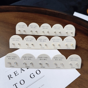 韩系新款耳环微钻迷你小耳钉气质时尚小圆球925银针多个耳洞耳饰