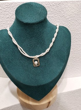 新款小众设计双层小米珠锁骨链高级感短款珍珠项链女轻奢优雅饰品