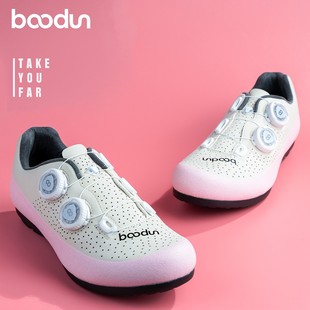 新款骑行无锁鞋休闲入门级双旋轻便公路无锁鞋硬度耐磨女款