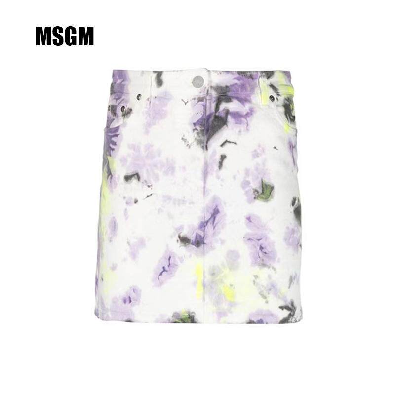 MSGM女式印染时尚牛仔短裙