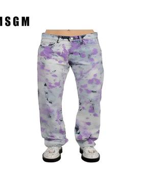孤品特价MSGM时尚舒适百搭印花牛仔裤