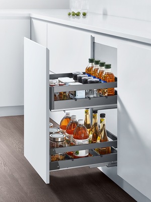 悍高304不锈钢抽屉式双层调味篮