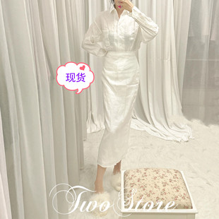 ALU高奢私服OOTD限量舒适慵懒定制甄选真丝雨露亚麻混纺衬衫 半裙