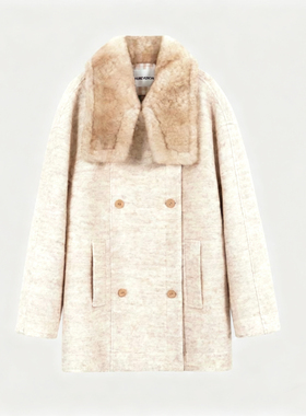 FOREVERCAN“赫尔曼斯”鹅绒服羽绒服经典羊毛呢外套WC57597