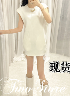 FOREVERCAN“佛罗里达”立体剪裁客订金属链条无袖连衣裙 SD22285