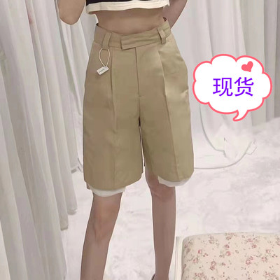 高定成衣拼接五分西裤