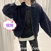 ALU奢私服OOTD专柜同款 意大利进口敲细雾感条纹灯芯绒棉外套