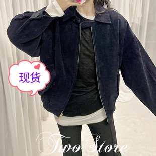 ALU奢私服OOTD专柜同款意大利进口敲细雾感条纹灯芯绒棉外套