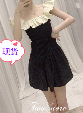 TWO古典庄园- 高订典雅竖琴褶巨收腰夏季新款高腰薄款百搭a字裙裤