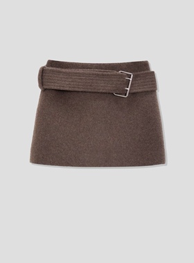 FOREVERCAN“比例玩家”客订高比例羊毛呢不规则包臀半身裙 SD224