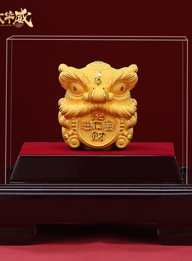 国潮醒狮狮头摆件电视柜客厅玄关装饰乔迁新居礼物店铺开业高档