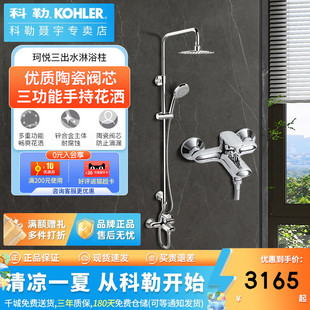 淋浴器家用挂墙式 科勒卫生间花洒套装 卫浴沐浴珂悦淋雨手持28582