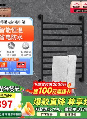 科勒智能电加热毛巾架浴室挂衣架卫生间烘干架电热浴巾架29352T