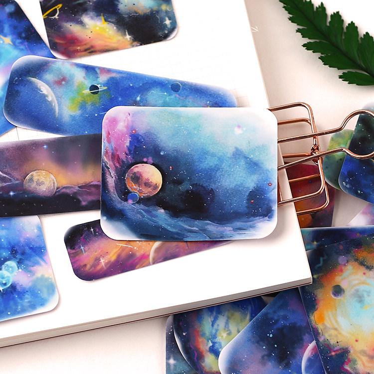 原创手帐装饰素材工具文艺小清新创意diy手机相册装饰贴纸包 星空