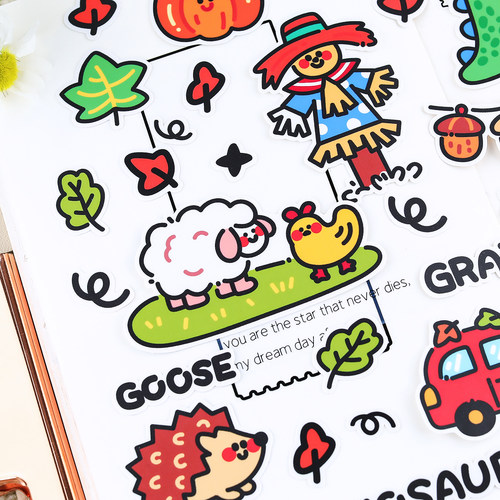 可爱简笔画儿童女孩手帐贴纸