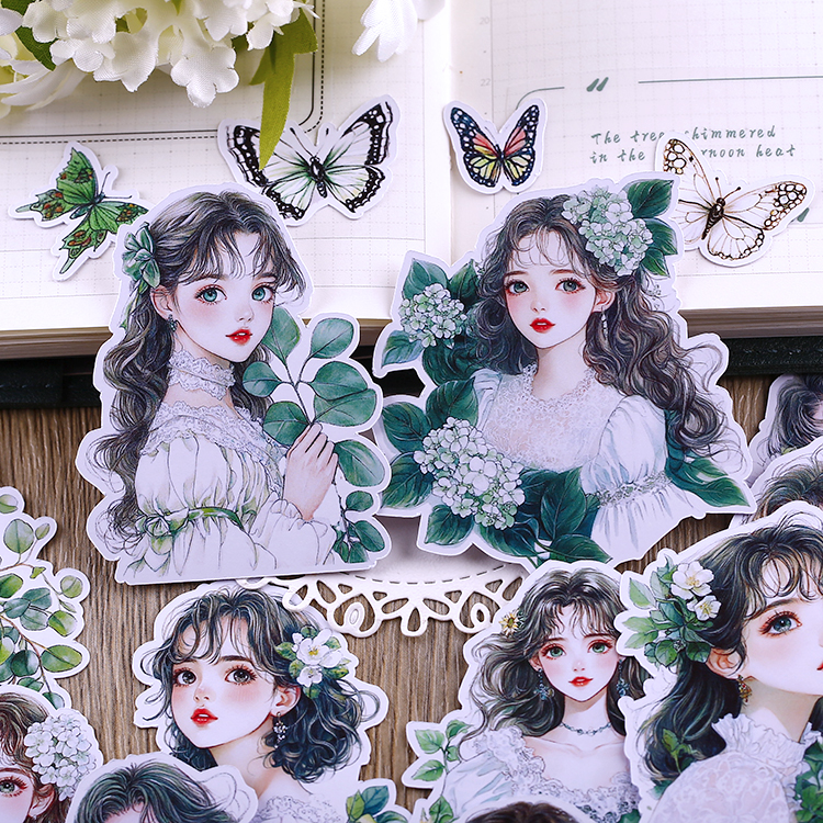 高颜值人物手帐贴纸不干胶素材