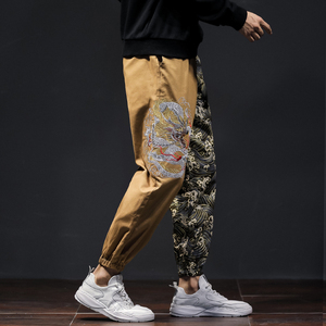 原创风新款刺绣银龙长裤个性复古工装裤潮哈伦裤 K229-P85，男装工装外套，星座305A（原312A-1）